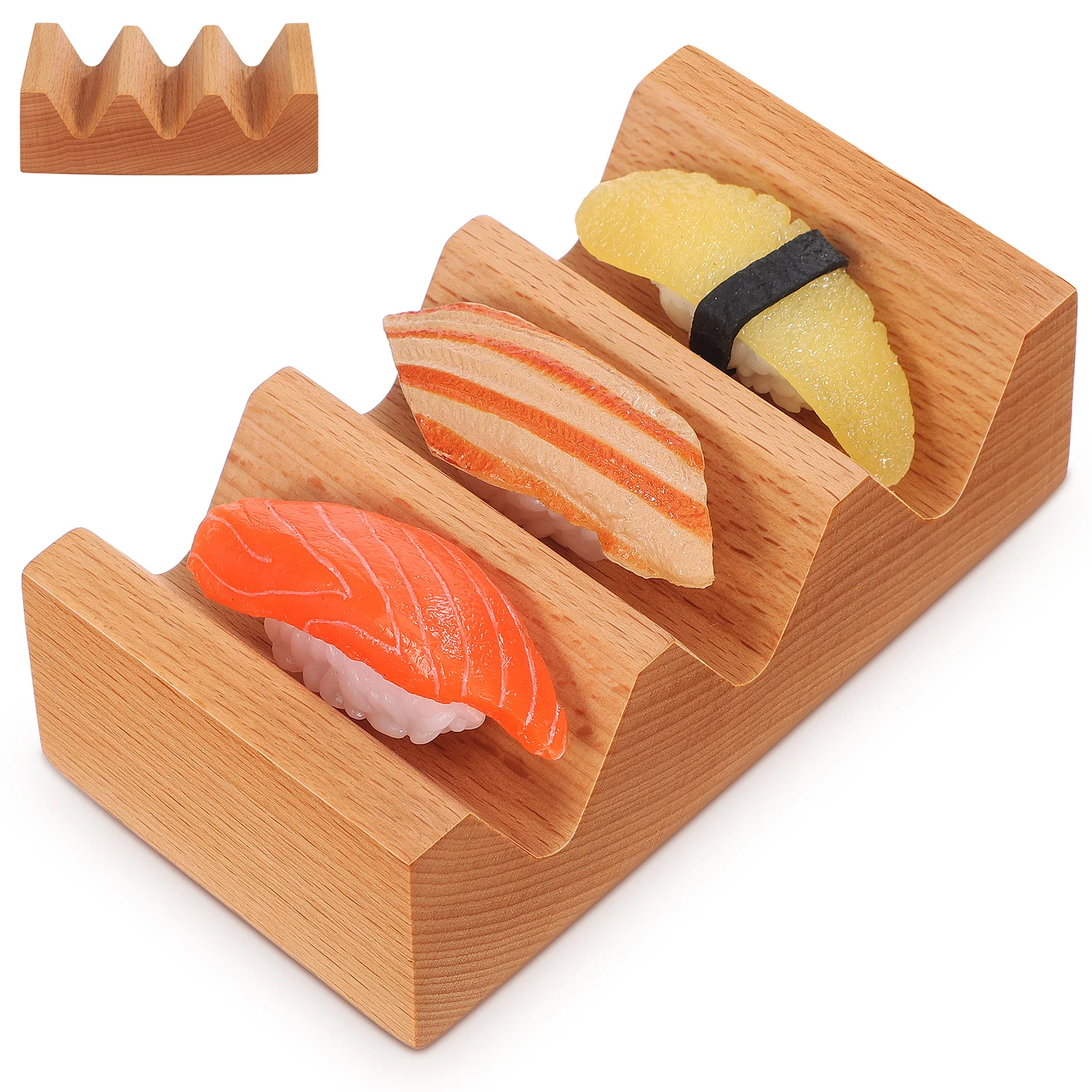 Sushi Wooden Holder Serving Tray Food Multifunctional Design Reusable Roll Rack Reusable Display Japanese Style
Sushi Wooden Holder Serving Tray Food Multifunctional Design Reusable Roll Rack Reusable Display Japanese Style