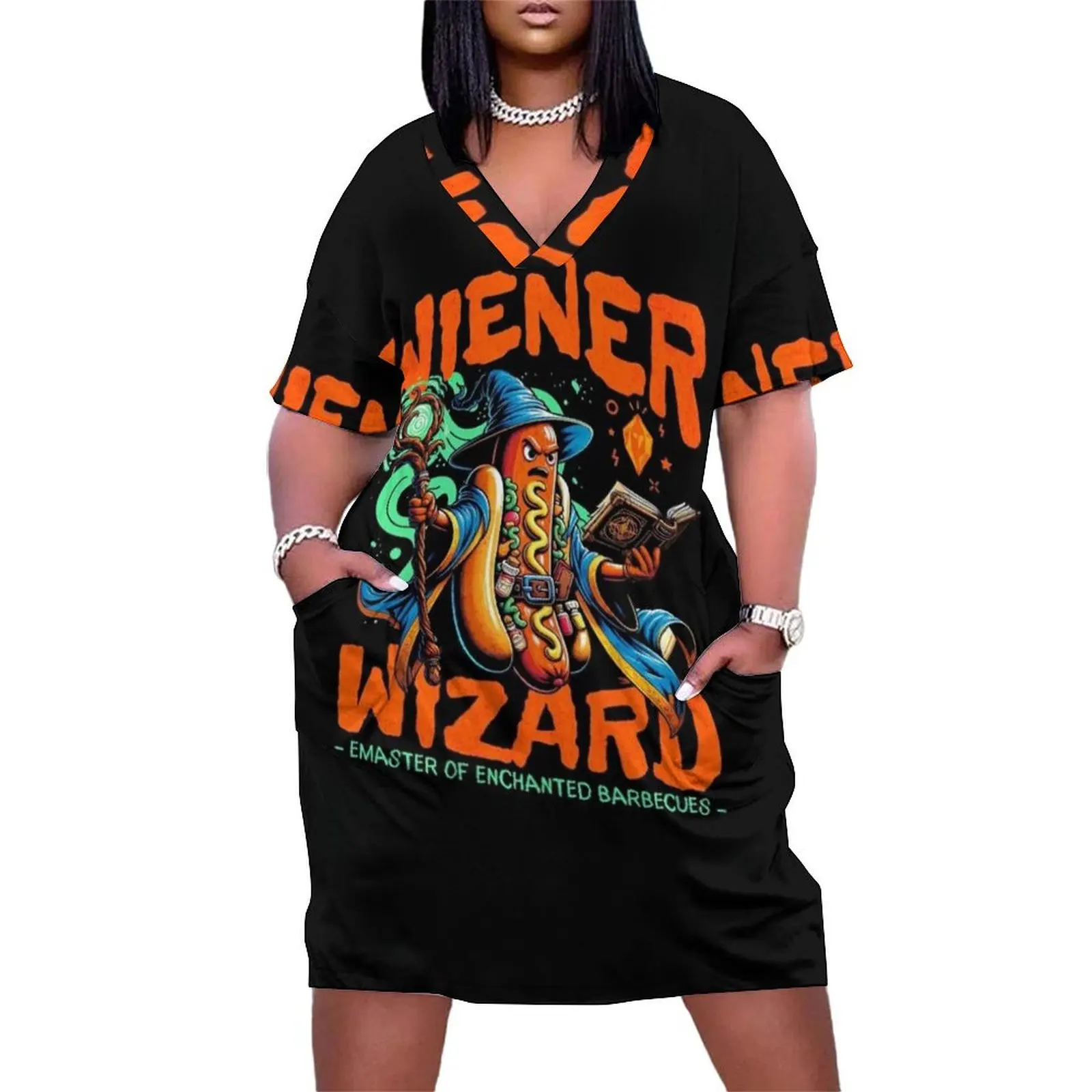Wiener Wizard Hot Dog Magic Loose Pocket Dress women's summer jumpsuit evening dress Summer women's clothing
Wiener Wizard Hot Dog Magic Loose Pocket Dress women's summer jumpsuit evening dress Summer women's clothing