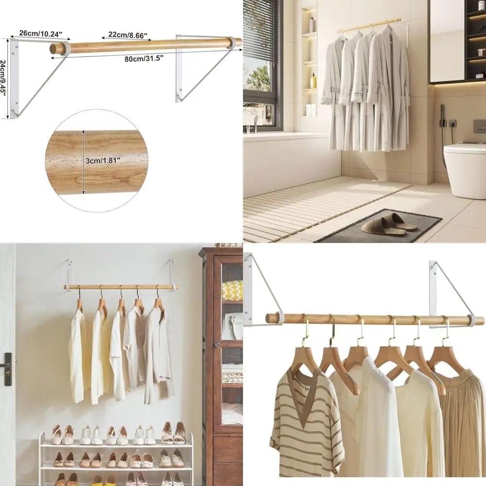 Современная деревянная настенная вешалка для одежды, компактное подвесное хранилище для входа в дом, двери и спальни — белый TYJ005W
Современная деревянная настенная вешалка для одежды, компактное подвесное хранилище для входа в дом, двери и спальни — белый TYJ005W