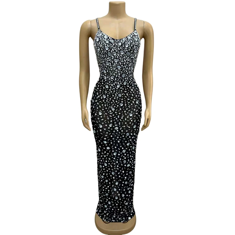 Sparkly Rhinestones Slip Long Dress for Women Sexy Mesh See Through Evening Prom Celebrate Birthday Dress Photo Shoot Wear
Sparkly Rhinestones Slip Long Dress for Women Sexy Mesh See Through Evening Prom Celebrate Birthday Dress Photo Shoot Wear