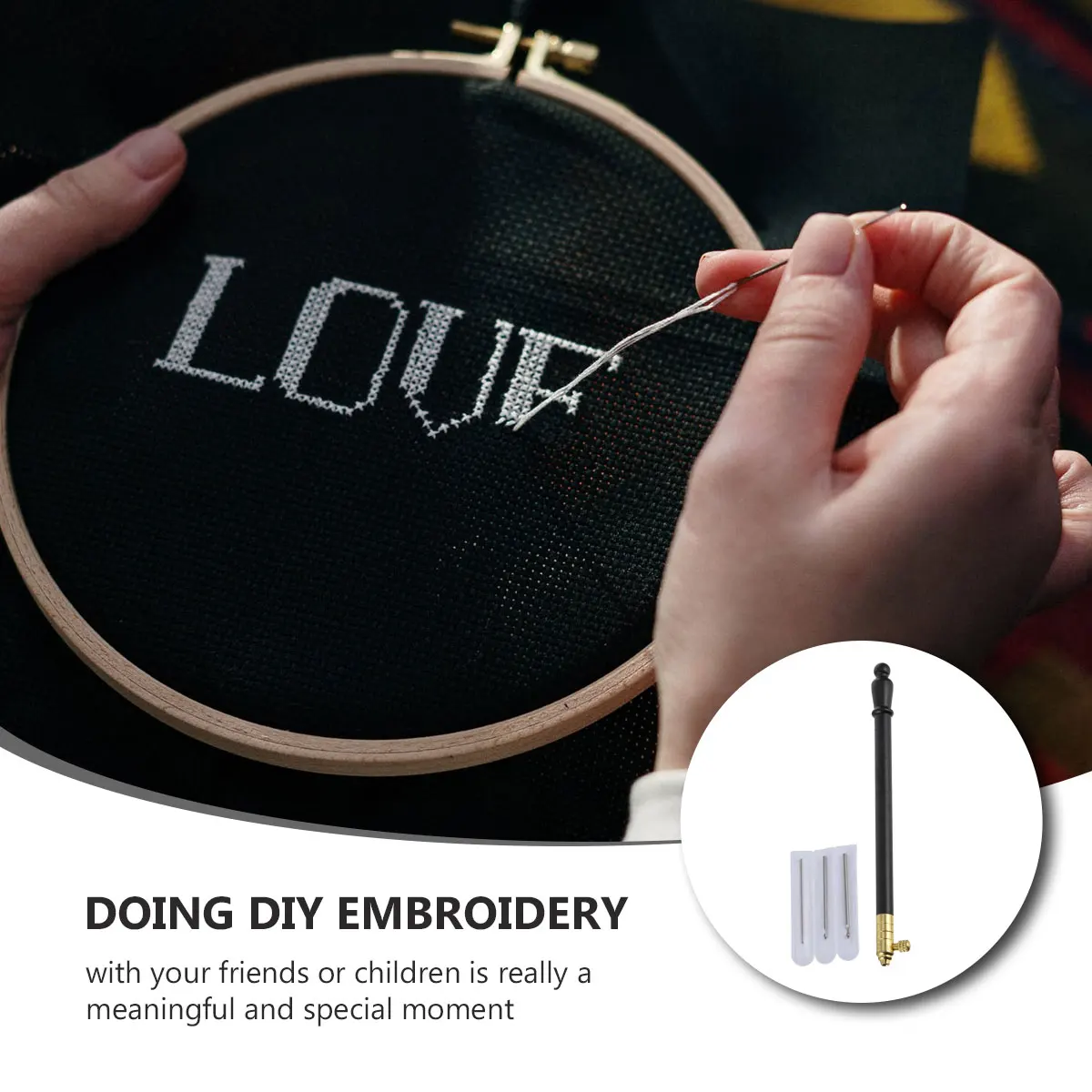 1Set Punching Needles Embroidery Hook Needles Ergonomic Anti Slip Handle DIY Craft Kit Durable Reusable 3 Replaceable Heads
1Set Punching Needles Embroidery Hook Needles Ergonomic Anti Slip Handle DIY Craft Kit Durable Reusable 3 Replaceable Heads