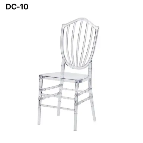 Modern Stylish Chiavari Wedding Chair Wholesale Transparent Acrylic Plastic Stackable for Hotel Event Party Crystal Outdoor