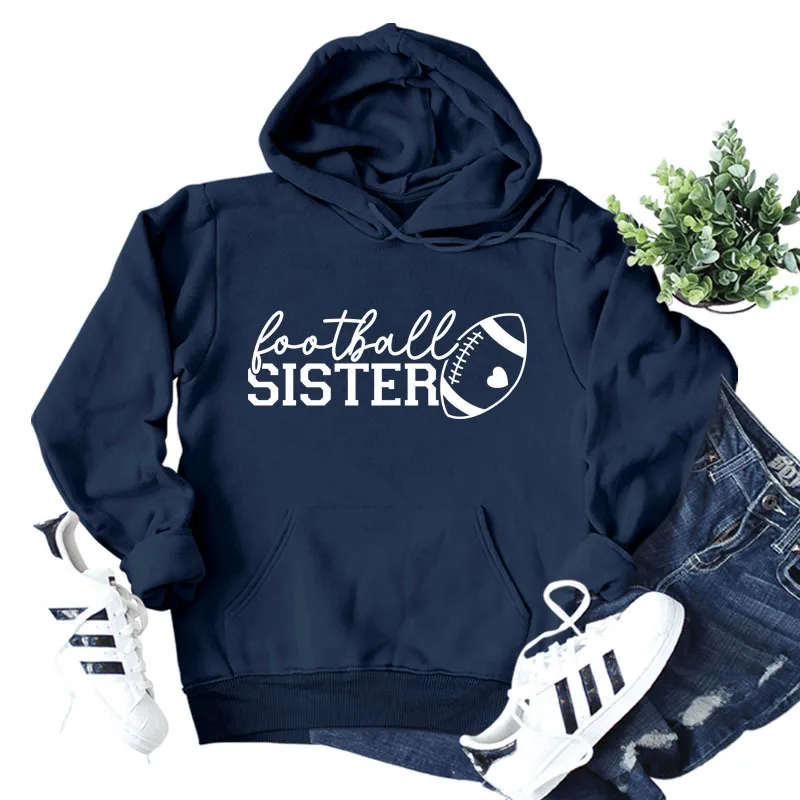 Football Sister Rugby Alphabet Print Fashion Top Ladies Hooded Sweatshirt Autumn and Winter Women's Simple Fashion
Football Sister Rugby Alphabet Print Fashion Top Ladies Hooded Sweatshirt Autumn and Winter Women's Simple Fashion