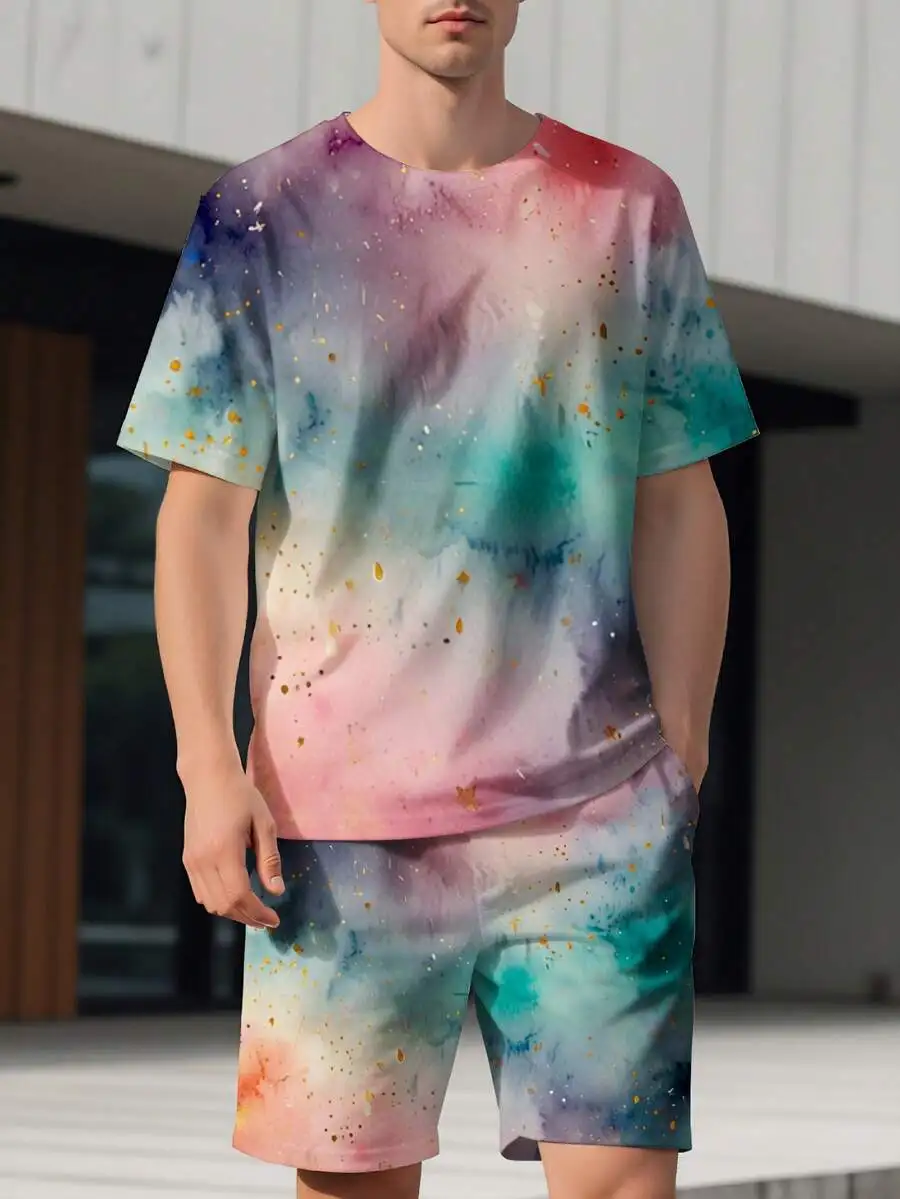 Mens Galaxy Tie Dye Print Short Sleeve T-Shirt And Shorts Set Casual Summer Outfit
Mens Galaxy Tie Dye Print Short Sleeve T-Shirt And Shorts Set Casual Summer Outfit