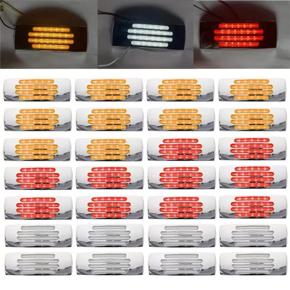 10PCS Waterproof LED Truck RV Marker Side Indicator Signal Light Chrome Van Trailer Clearance 22LED Light Side Marker Lamp
10PCS Waterproof LED Truck RV Marker Side Indicator Signal Light Chrome Van Trailer Clearance 22LED Light Side Marker Lamp