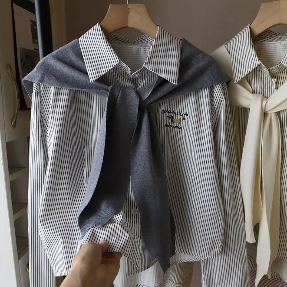 Korean Y2K Two Pieces Set Shirts Button Up Preppy Style Long Sleeve Blouse Loose All Match Striped Blouse Women Streetwear
Korean Y2K Two Pieces Set Shirts Button Up Preppy Style Long Sleeve Blouse Loose All Match Striped Blouse Women Streetwear