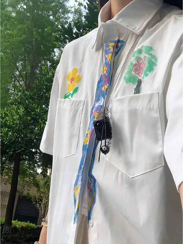 Hand-Painted fiti Ice Silk f Sve irt Men's Summer Youth Sle Loose Fit Faionable Sun Protection Casual irt
Hand-Painted fiti Ice Silk f Sve irt Men's Summer Youth Sle Loose Fit Faionable Sun Protection Casual irt