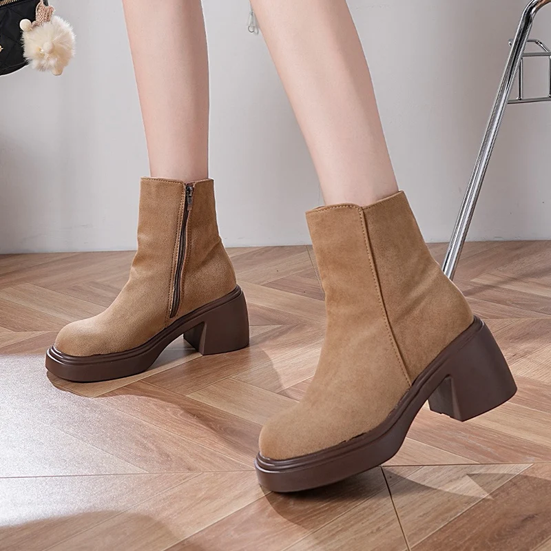 High Heels Women Ankle Boots Platform Shoes Zip Short Boots 2025 Winter Fashion Chunky Shoes Casual Chelsea Boots Mujer Zapatos
High Heels Women Ankle Boots Platform Shoes Zip Short Boots 2025 Winter Fashion Chunky Shoes Casual Chelsea Boots Mujer Zapatos
