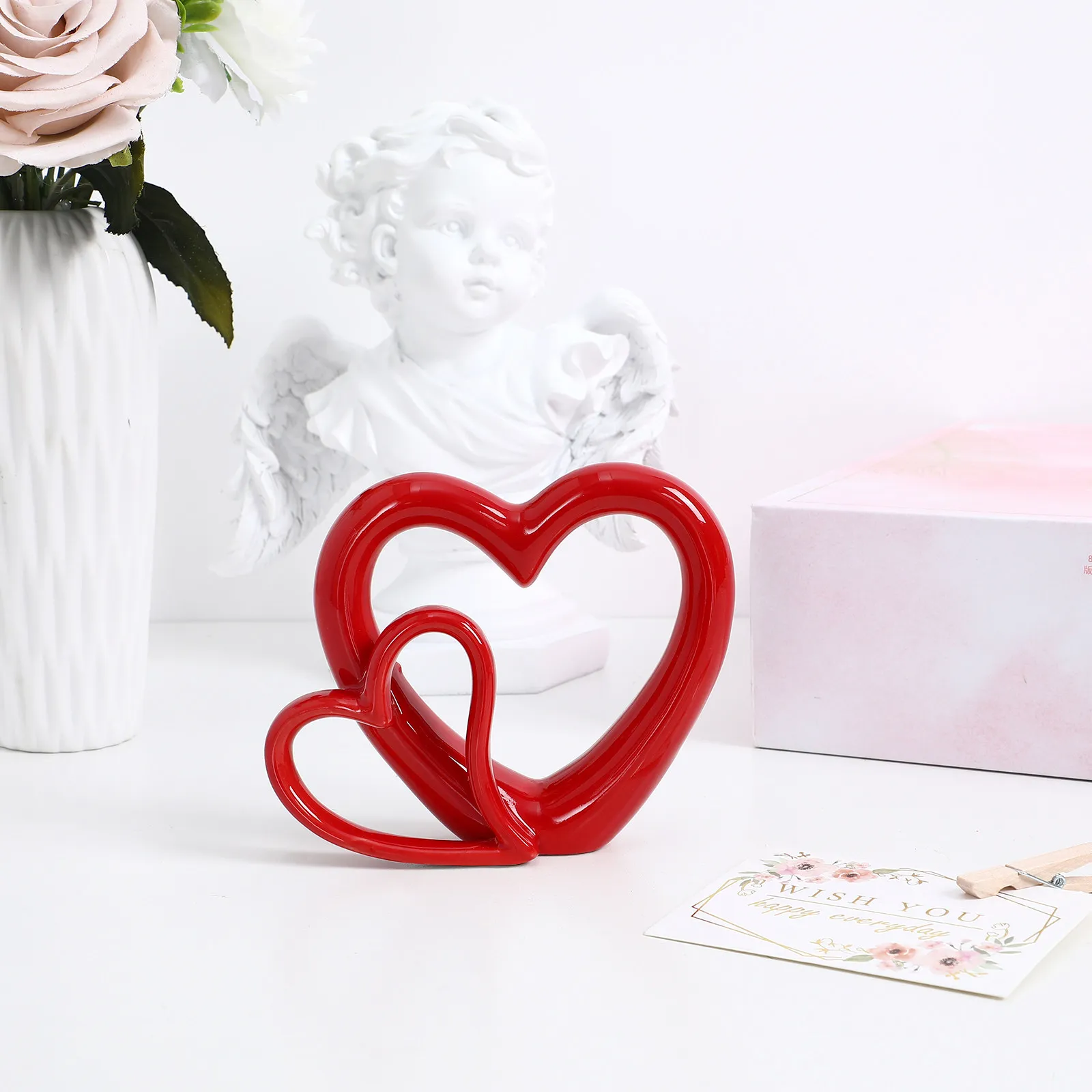 Red Ceramic Heart Decoration Classic Elegant Romance Symbol for Wedding Valentine Home Office Desktop Decor Heart Adornment
Red Ceramic Heart Decoration Classic Elegant Romance Symbol for Wedding Valentine Home Office Desktop Decor Heart Adornment