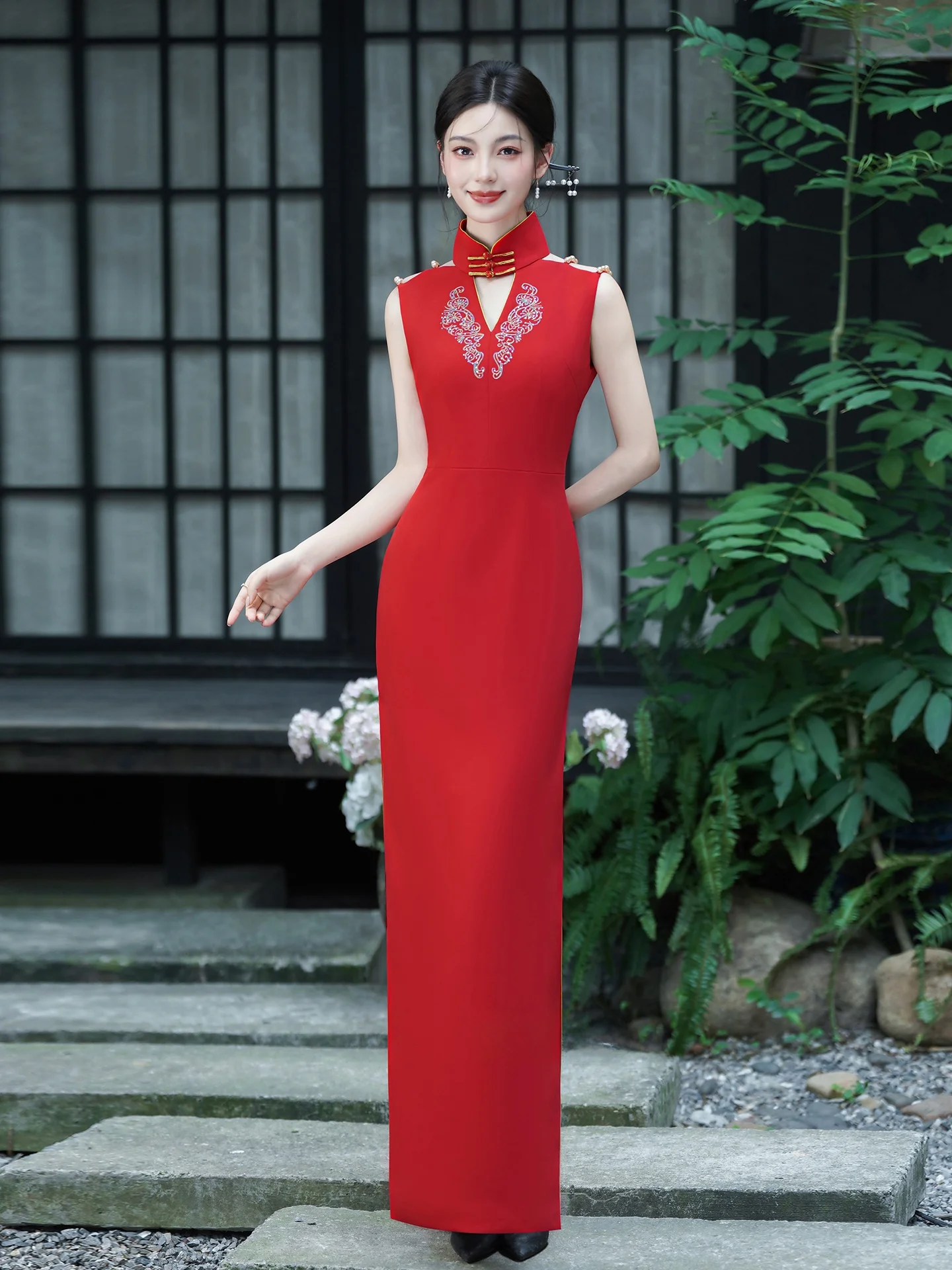 Ele Red Embroidered Svel Chinese Sle Wedding Dr Slimming High Collar Ne Gown for Engagement Parties
Ele Red Embroidered Svel Chinese Sle Wedding Dr Slimming High Collar Ne Gown for Engagement Parties