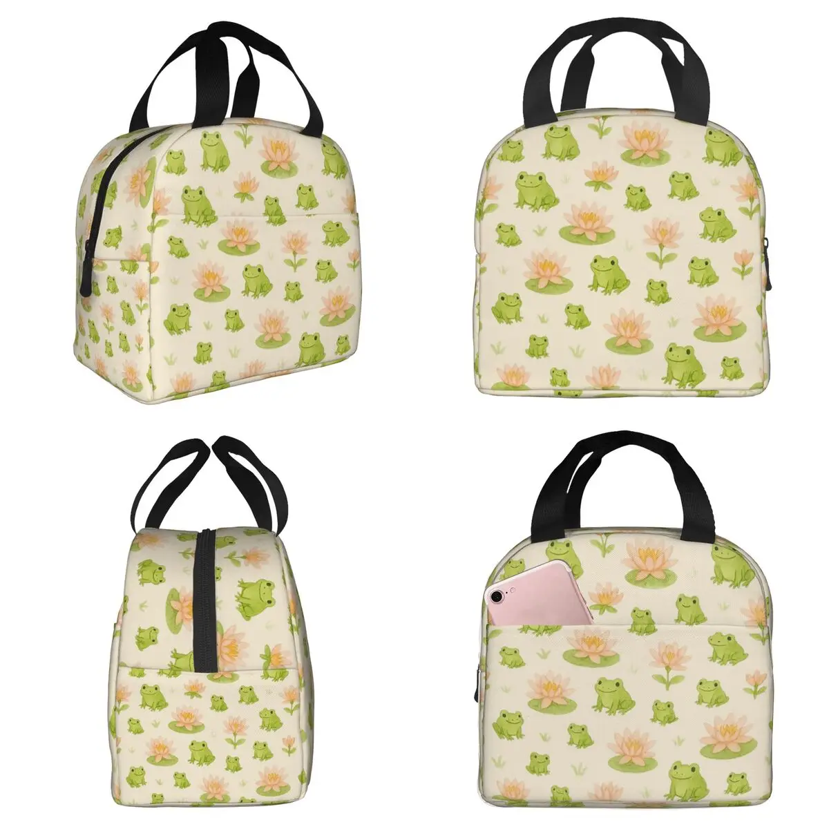 Cute Frog On Lotus Leaves Insulated Lunch Bag for Women Office Cooler Thermal Food Box Tote Leakproof Lunch Boxes Container
Cute Frog On Lotus Leaves Insulated Lunch Bag for Women Office Cooler Thermal Food Box Tote Leakproof Lunch Boxes Container