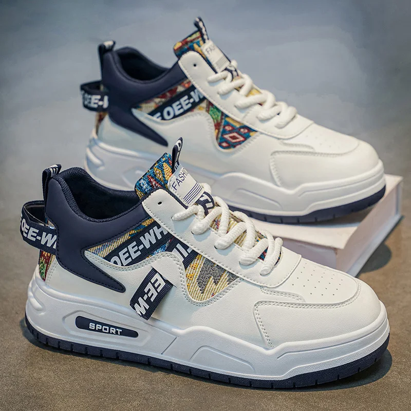 Men's High Top Shoes Spring New Style Breathable Casual Leather Surface Sports Heightening White Student Trendy Shoes
Men's High Top Shoes Spring New Style Breathable Casual Leather Surface Sports Heightening White Student Trendy Shoes