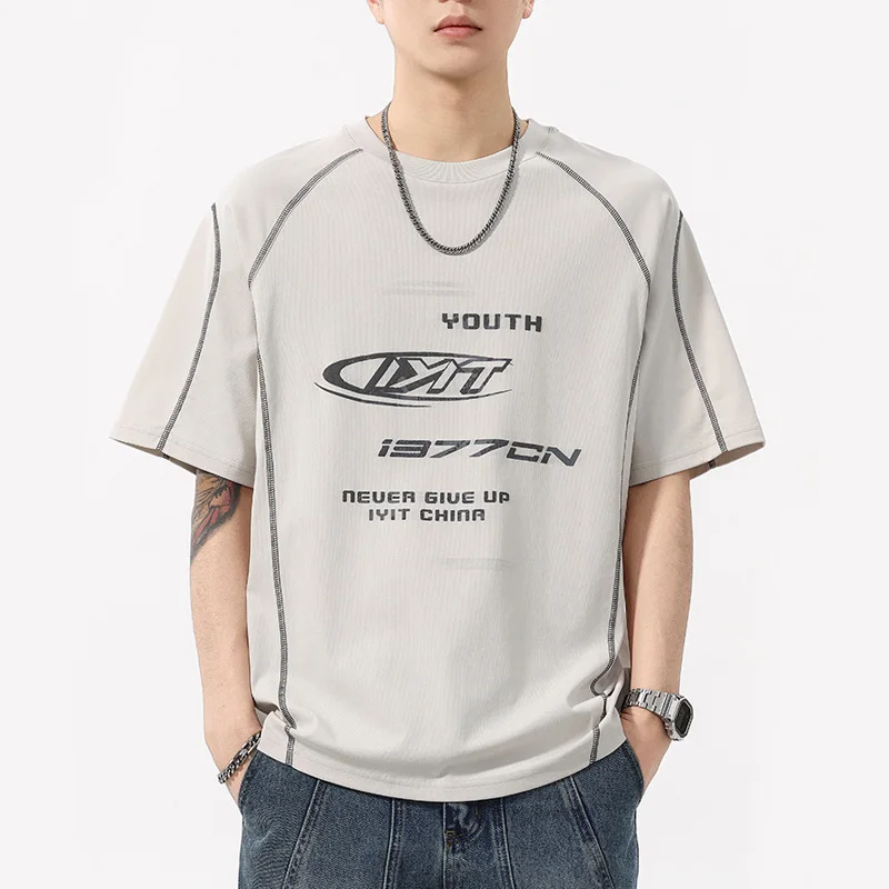 Line Short Sleeve T-shirt Men's Summer Streetwear Fashion Loose Casual Sports T Shirts Tops
Line Short Sleeve T-shirt Men's Summer Streetwear Fashion Loose Casual Sports T Shirts Tops