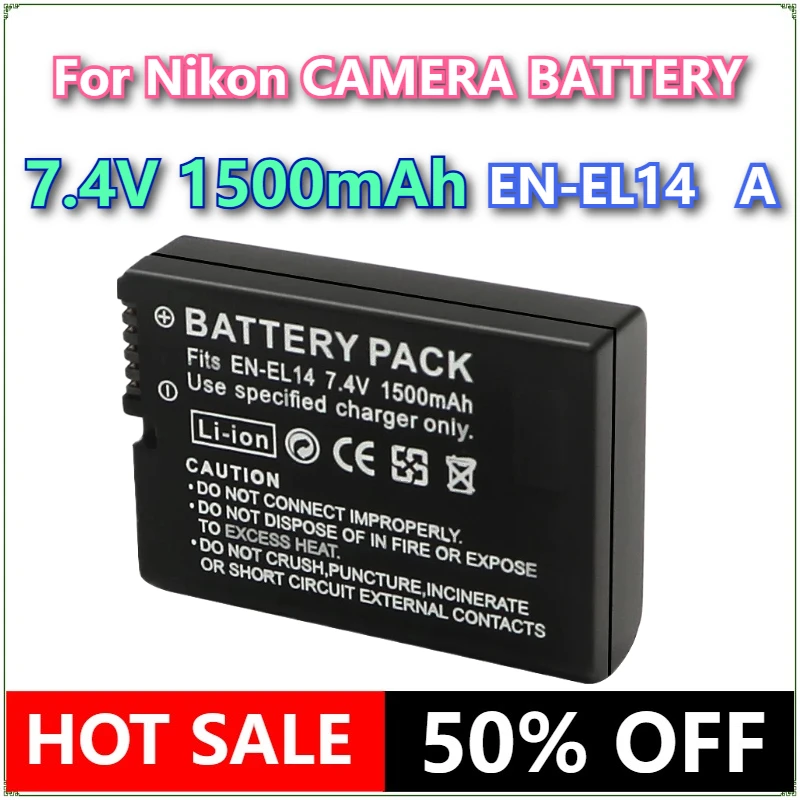 НОВЫЙ 1500 мАч EN-EL14 АККУМУЛЯТОР ДЛЯ КАМЕРИ EN-EL14 для Nikon P7000 P7100 P7800 P7700 D3100 D3200 D3300 D3400 D3500 D5300 D5600 D5100
НОВЫЙ 1500 мАч EN-EL14 АККУМУЛЯТОР ДЛЯ КАМЕРИ EN-EL14 для Nikon P7000 P7100 P7800 P7700 D3100 D3200 D3300 D3400 D3500 D5300 D5600 D5100