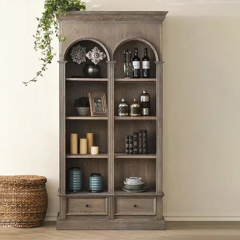 Country Vintage Solid Wood Wine Cabinet French Retro Style Arched Bookcase
Country Vintage Solid Wood Wine Cabinet French Retro Style Arched Bookcase