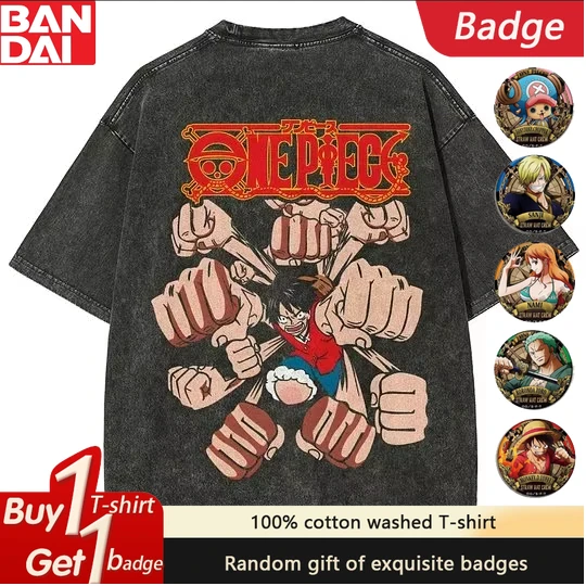 Oversized Printed Anime One Peice Vintage Washed Men's T Shirts Y2k Clothes Women Short Sleeved Tee Casual Top Summer Streetwear
Oversized Printed Anime One Peice Vintage Washed Men's T Shirts Y2k Clothes Women Short Sleeved Tee Casual Top Summer Streetwear