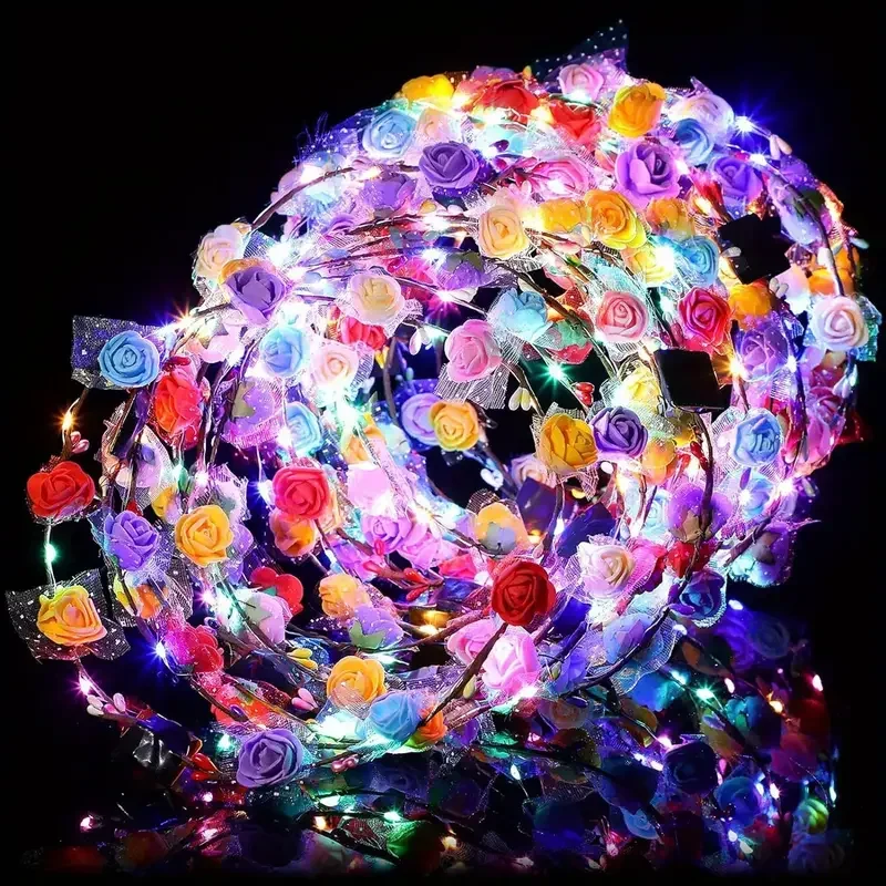 10-80PCS Halloween Light Up Flower Garland Headband for Party Costume Hair Accessory Glow in The Dark Headwear Decoration
10-80PCS Halloween Light Up Flower Garland Headband for Party Costume Hair Accessory Glow in The Dark Headwear Decoration