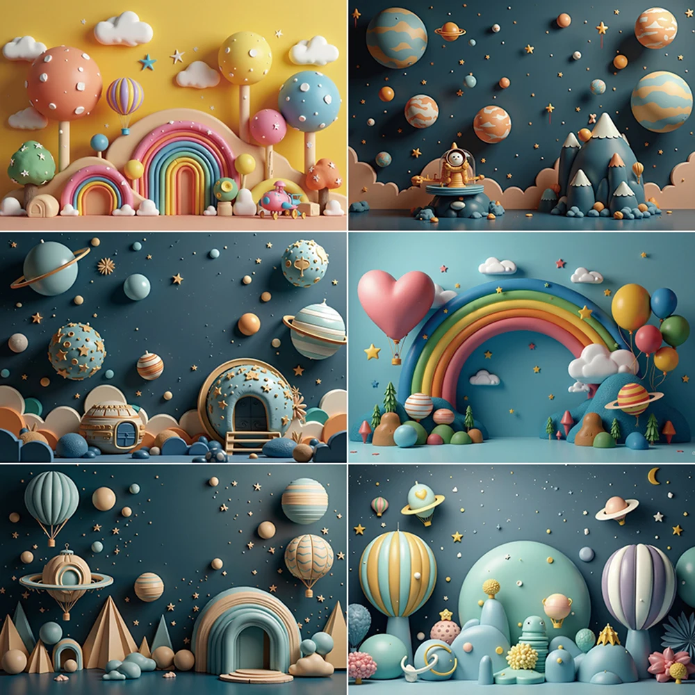 MOON.QG Interstellar Travel Birthday Backdrop Photography 3D Cartoon Astronaut Universe Photocall Background Child Studio Props
MOON.QG Interstellar Travel Birthday Backdrop Photography 3D Cartoon Astronaut Universe Photocall Background Child Studio Props