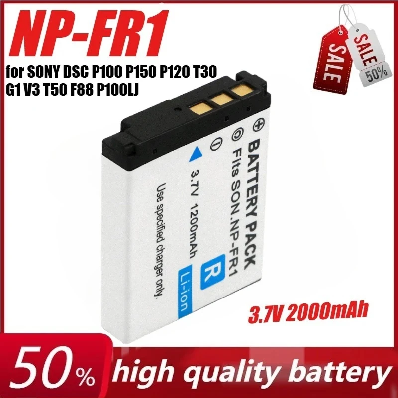 NP-FR1 3.7V 2000mAh Battery for SONY DSC P100 P150 P120 T30 G1 V3 T50 F88 P100LJ P100PP P100S P100R P150 Camera Battery
NP-FR1 3.7V 2000mAh Battery for SONY DSC P100 P150 P120 T30 G1 V3 T50 F88 P100LJ P100PP P100S P100R P150 Camera Battery
