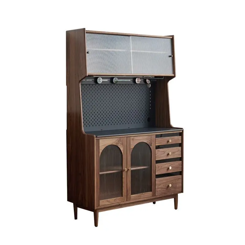 North American black walnut dining side cabinet, cream wind solid wood small apartment integrated against the wall
North American black walnut dining side cabinet, cream wind solid wood small apartment integrated against the wall