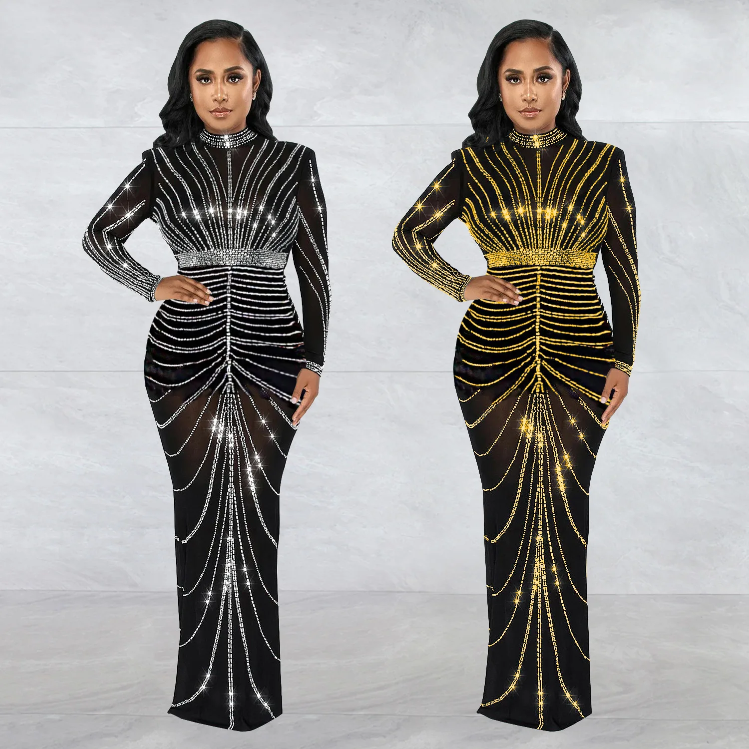 Black fashionable women's clothing sexy long-sleeved rear split hot diamond dress sexy and thin high-end simple women's clothing
Black fashionable women's clothing sexy long-sleeved rear split hot diamond dress sexy and thin high-end simple women's clothing