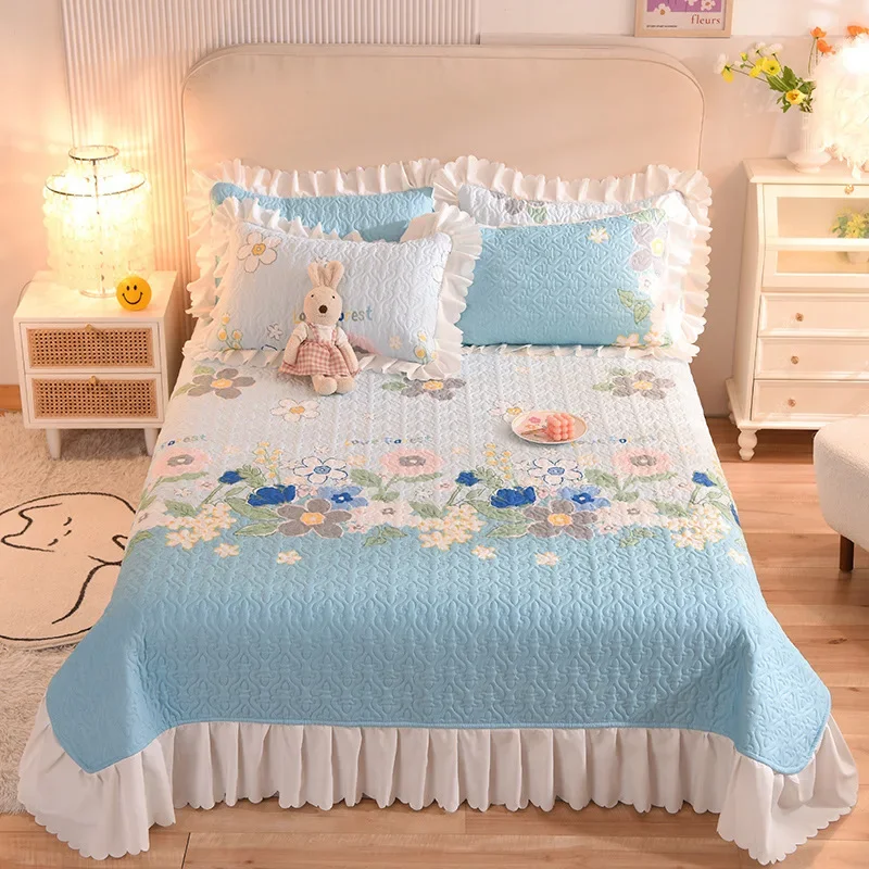 Fresh Printed Chiffon Quilted Bed Spread Set Queen Size Sandwich Cotton Thicken Bedspread Set Single Double Bed Cover Bedsheet
Fresh Printed Chiffon Quilted Bed Spread Set Queen Size Sandwich Cotton Thicken Bedspread Set Single Double Bed Cover Bedsheet