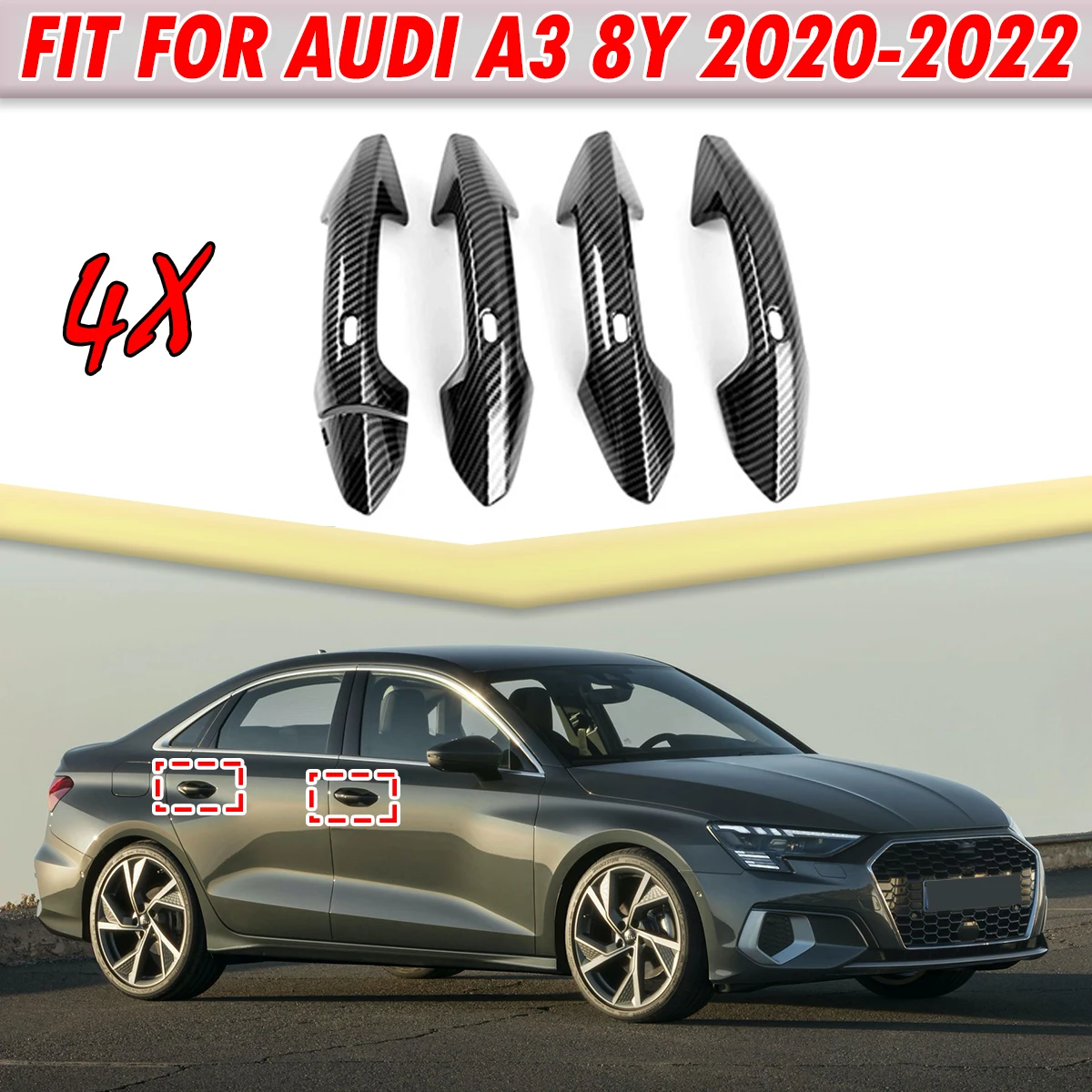 Car Styling Carbon Fiber Exterior Door Handle Sequins Decoration protection Covers Stickers For Audi A3 8Y A3L 2020 2021 2022
Car Styling Carbon Fiber Exterior Door Handle Sequins Decoration protection Covers Stickers For Audi A3 8Y A3L 2020 2021 2022