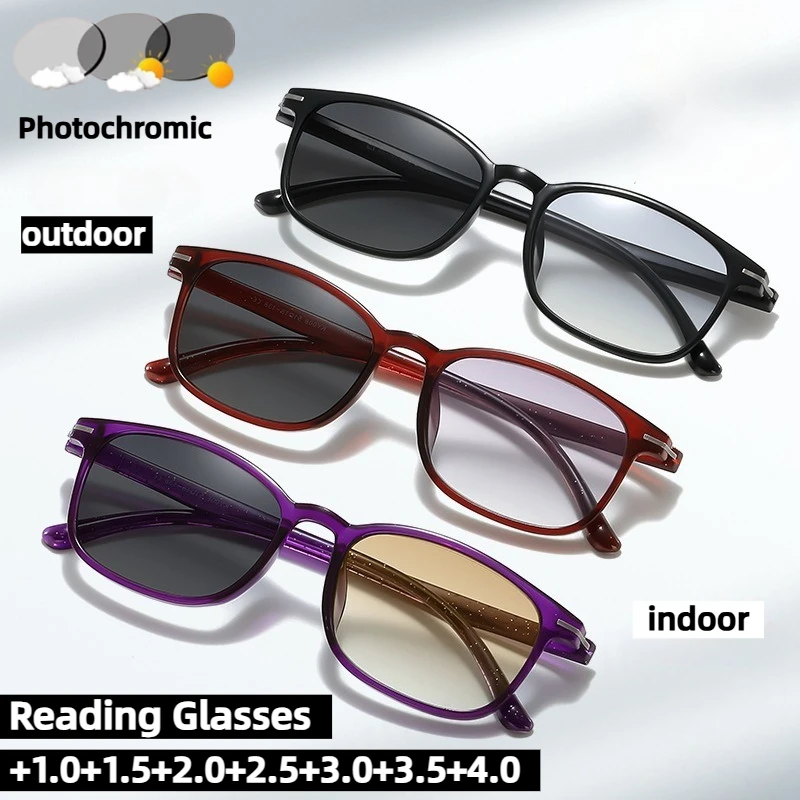 Unisex New Fashion Square Frame Photochromic Presbyopia Sunglasses 2 in 1 Gradient Color Lenses UV Reading Glasses To +4.0
Unisex New Fashion Square Frame Photochromic Presbyopia Sunglasses 2 in 1 Gradient Color Lenses UV Reading Glasses To +4.0