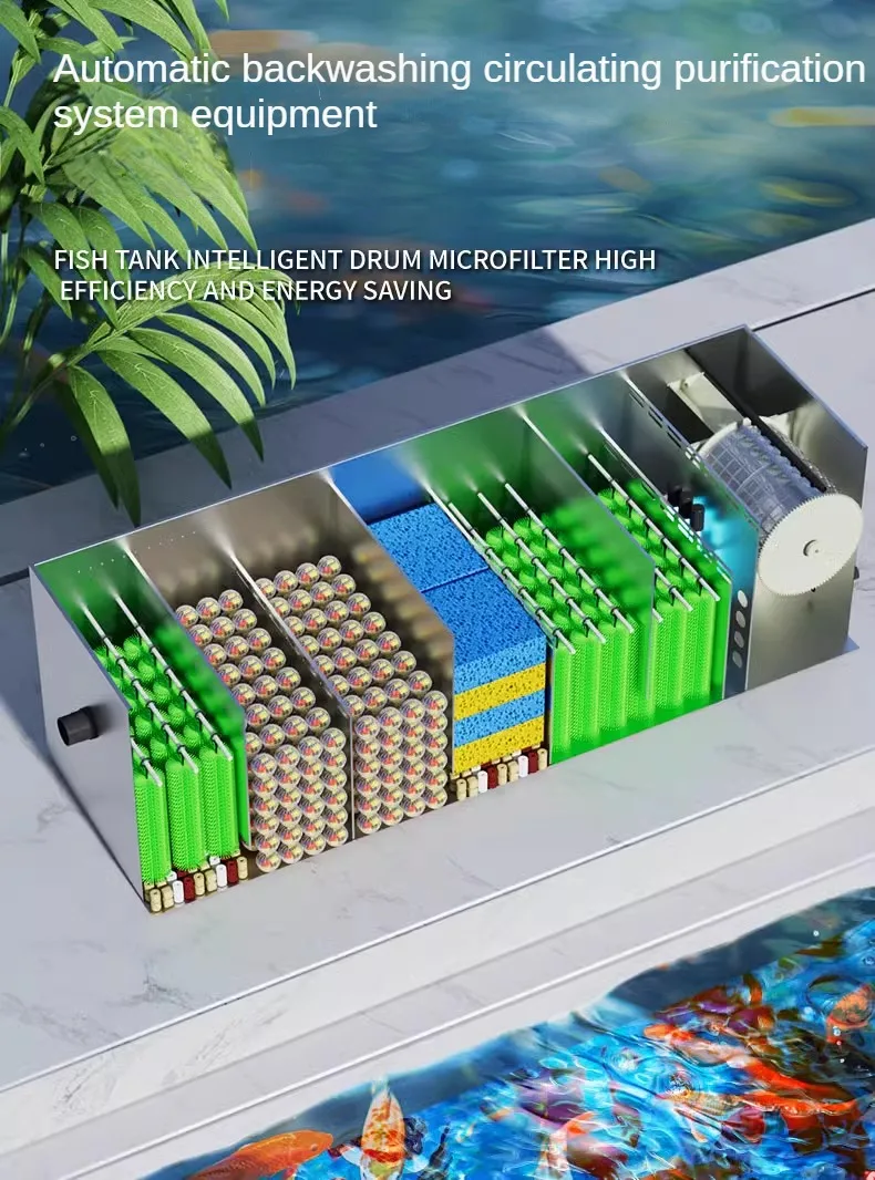 Fish Pond Filter Aquaculture Intelligent Rotary Drum Microfilter Automatic Backwashing Circulation Purification System Equipment
Fish Pond Filter Aquaculture Intelligent Rotary Drum Microfilter Automatic Backwashing Circulation Purification System Equipment