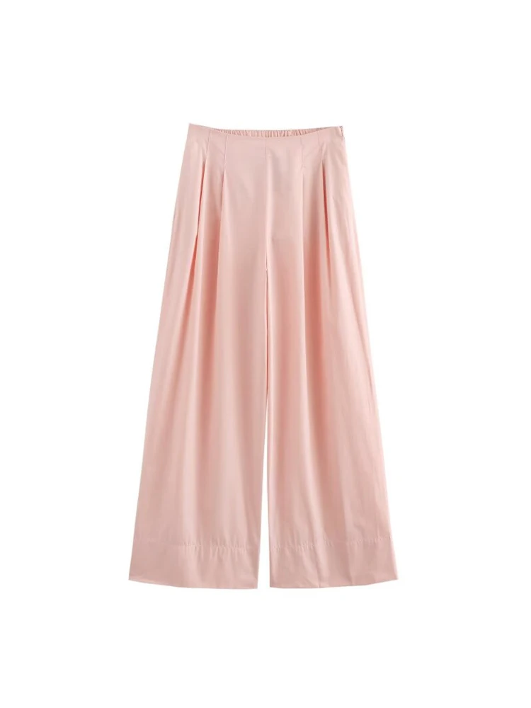 Women Summer Pleated Wide leg pants 2024 Fashion Solid Poplin Elastic waist Female Elegant Street Pant Trousers Clothing
Women Summer Pleated Wide leg pants 2024 Fashion Solid Poplin Elastic waist Female Elegant Street Pant Trousers Clothing