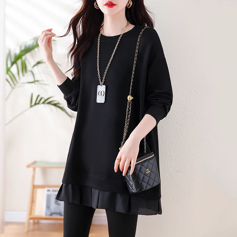 2025 Spring Autumn Solid Color Hoodies Women's Clothing Korean Stylish Ruffles Patchwork O-Neck Casual Loose Pullover Sweatshirt
2025 Spring Autumn Solid Color Hoodies Women's Clothing Korean Stylish Ruffles Patchwork O-Neck Casual Loose Pullover Sweatshirt