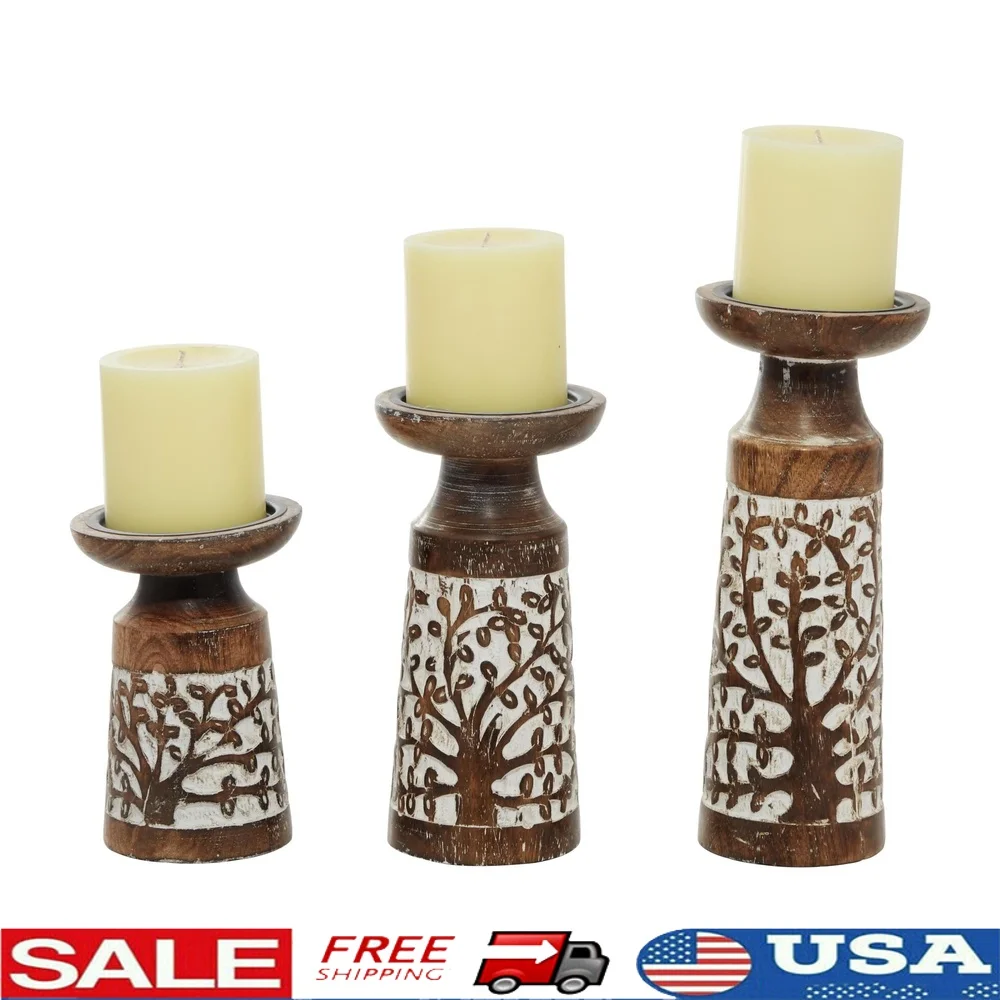 Handmade Mango Wood Candle Holder Set of 3 Home Decor Centerpieces Floral Patterns Durable Decorative Pillar Stand Ideal Gift
Handmade Mango Wood Candle Holder Set of 3 Home Decor Centerpieces Floral Patterns Durable Decorative Pillar Stand Ideal Gift