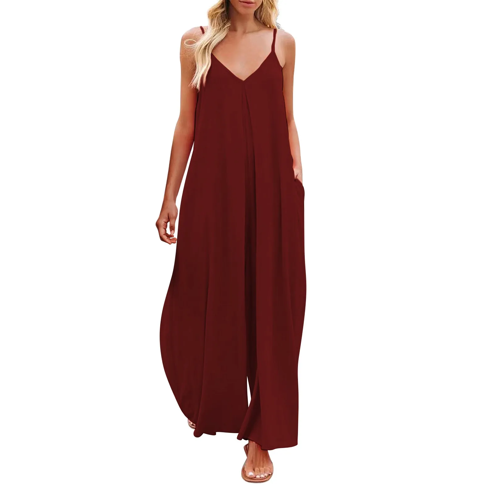 Overalls For Women Sleeveless Suspenders Jumpsuits Summer 2024 Loose Wide Leg Rompers Ladies Solid Color Casual Long Jumpsuit
Overalls For Women Sleeveless Suspenders Jumpsuits Summer 2024 Loose Wide Leg Rompers Ladies Solid Color Casual Long Jumpsuit