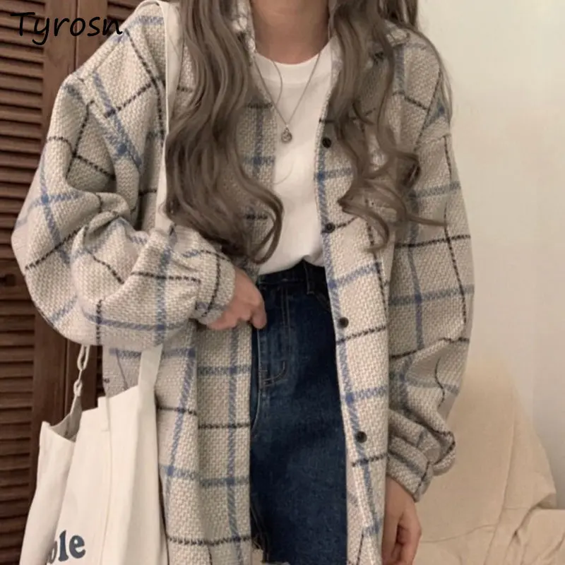 Jackets Women All-match Loose Casual Stylish Minimalist Retro Basic Plaid Tender Autumn Ulzzang Ladies Design Turn-down Collar
Jackets Women All-match Loose Casual Stylish Minimalist Retro Basic Plaid Tender Autumn Ulzzang Ladies Design Turn-down Collar