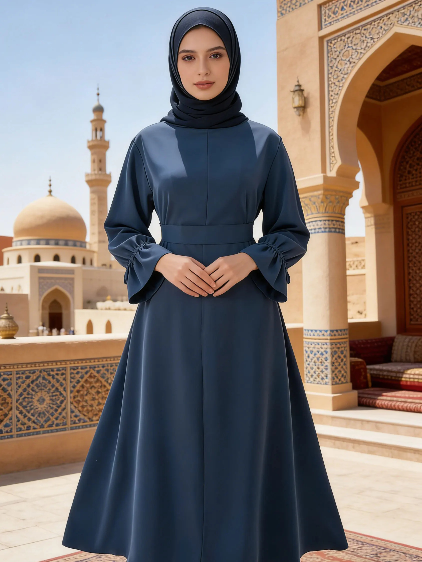 New Muslim Women Navy Blue Belted Maxi Dress Dubai Kaftan Elegant Ramadan Eid Prayer Robe Turkey Islamic Casual Modest Long 2026
New Muslim Women Navy Blue Belted Maxi Dress Dubai Kaftan Elegant Ramadan Eid Prayer Robe Turkey Islamic Casual Modest Long 2026