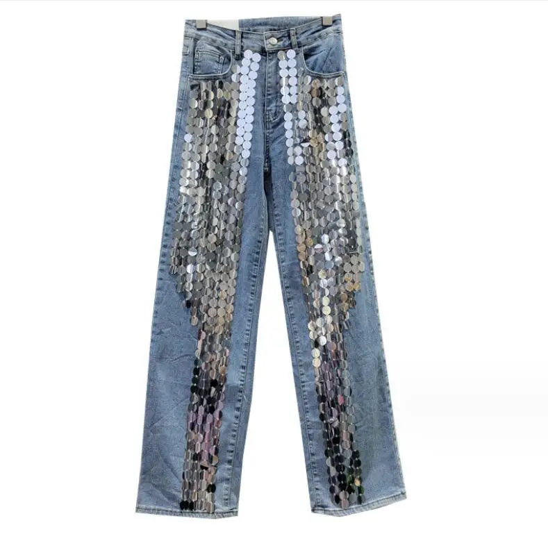 2024 New Y2k Jeans for Women Cool Sequined Heavy Industry Straight Slimming Blue Denim Pants European Street Jeans w897
2024 New Y2k Jeans for Women Cool Sequined Heavy Industry Straight Slimming Blue Denim Pants European Street Jeans w897