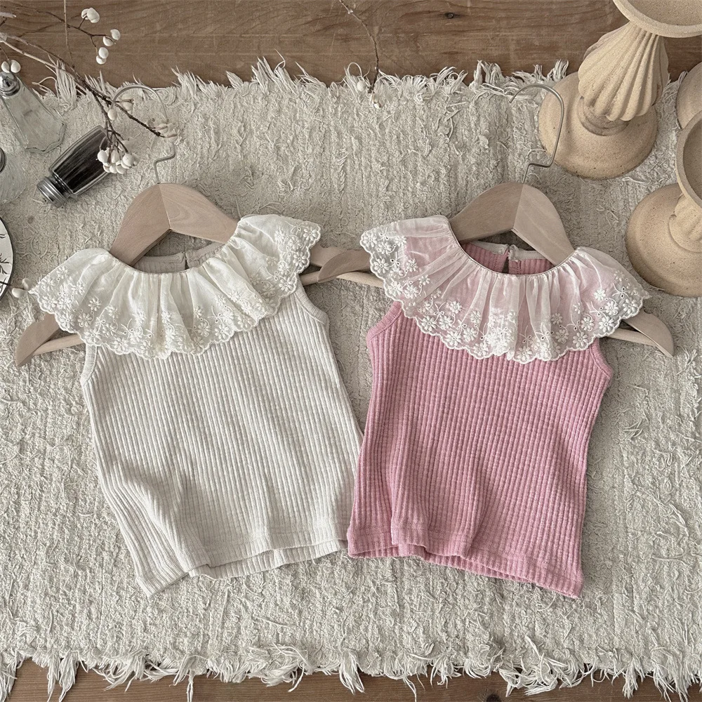 2026 Summer New Baby Girl Sleeveless T Shirts Cute Girls Sweet Lace Collar Tops Cotton Infant Ribbed Vest Solid Toddler Clothes
2026 Summer New Baby Girl Sleeveless T Shirts Cute Girls Sweet Lace Collar Tops Cotton Infant Ribbed Vest Solid Toddler Clothes