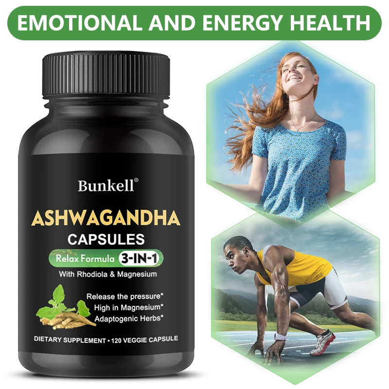 Ashwagandha Capsules with Rhodiola & Magnesium, Relieve Stress Balance Mood, Improve Sleep Relax Muscle & Support Mental Clarity
Ashwagandha Capsules with Rhodiola & Magnesium, Relieve Stress Balance Mood, Improve Sleep Relax Muscle & Support Mental Clarity