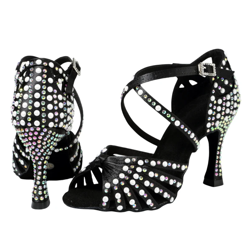 Latin dance shoes, fashionable and versatile, diamond studded high heels, professional soft soled satin for adult women, suitabl
Latin dance shoes, fashionable and versatile, diamond studded high heels, professional soft soled satin for adult women, suitabl
