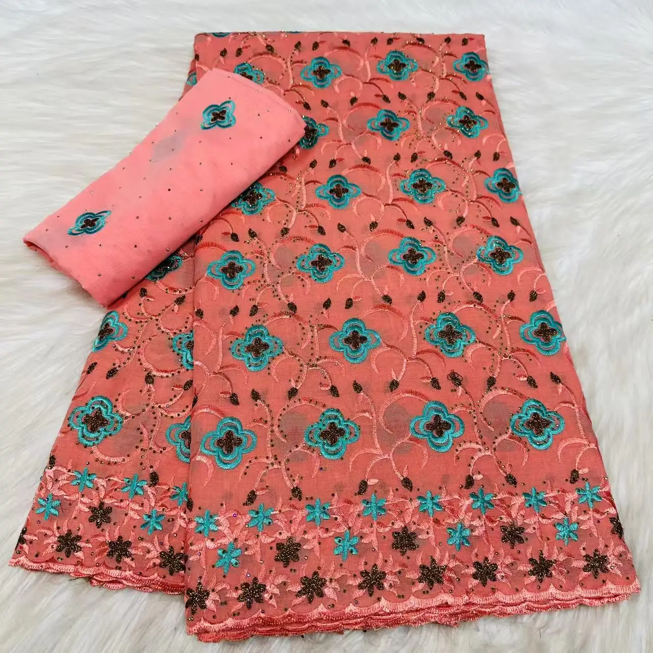 African Cotton Lace Fabric Gray with Orange Blue Embroidery, High Quality Nigerian Dry Lace with Stones for Wedding Party Dress
African Cotton Lace Fabric Gray with Orange Blue Embroidery, High Quality Nigerian Dry Lace with Stones for Wedding Party Dress