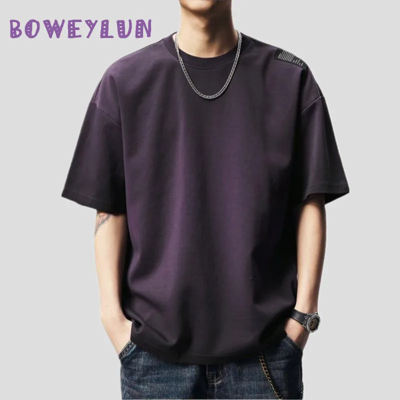 BOWEYLUN New American Style Cotton Short Sleeve T-Shirt Men's Summer Loose Casual Half Sleeve Tops For Male
BOWEYLUN New American Style Cotton Short Sleeve T-Shirt Men's Summer Loose Casual Half Sleeve Tops For Male