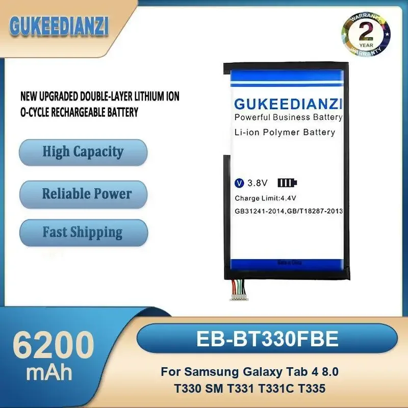 EB-BT330FBE Аккумулятор большой емкости емкости 6200 мАч для Samsung Galaxy Tab 4 8,0 T330 SM T331 T331C T335
EB-BT330FBE Аккумулятор большой емкости емкости 6200 мАч для Samsung Galaxy Tab 4 8,0 T330 SM T331 T331C T335
