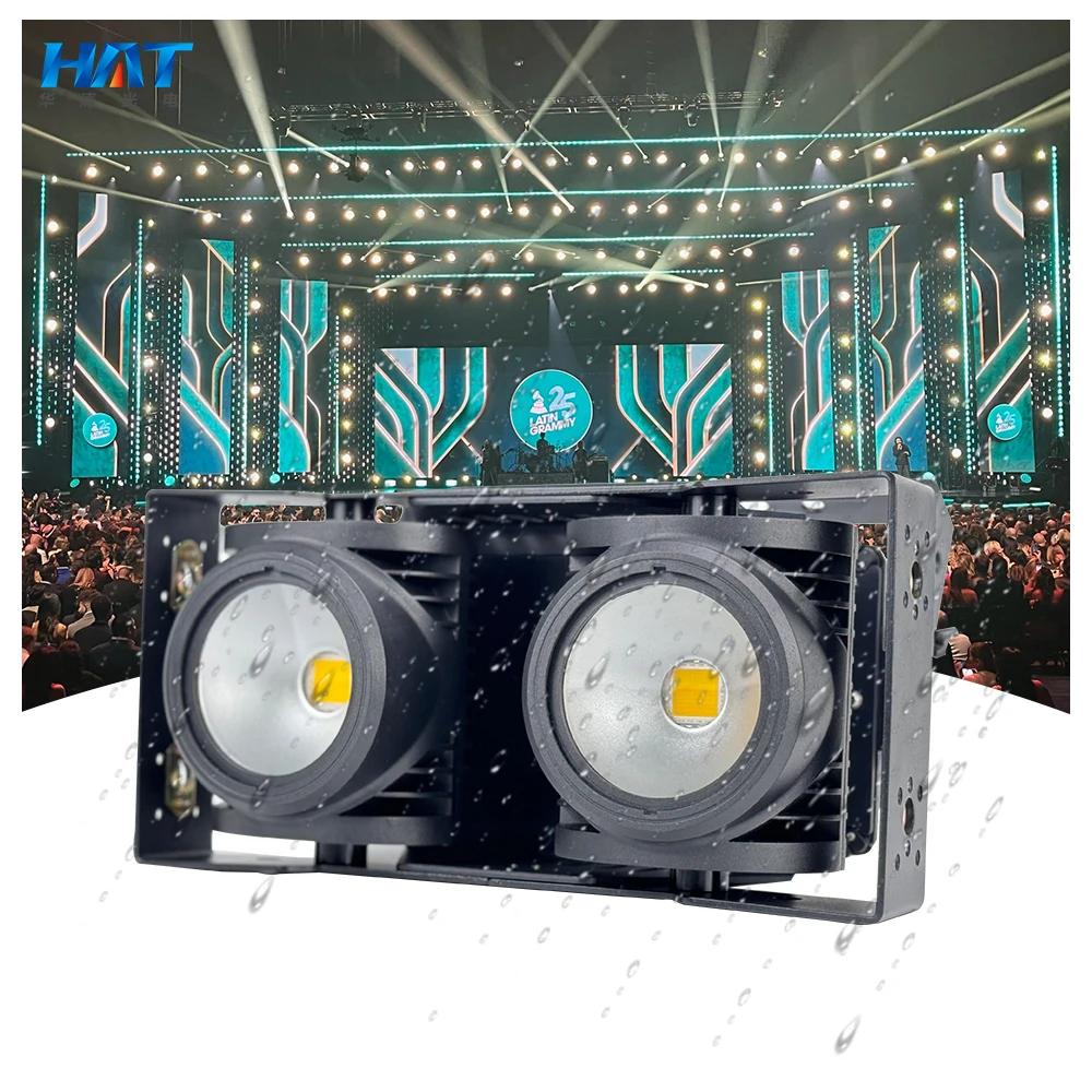HAT New Arrive 300W LED Stage Lights IP65 2Eyes Blinder 300COB LED 2in1 Warm White and Cold White for Party DJ Nightclub Wedding
HAT New Arrive 300W LED Stage Lights IP65 2Eyes Blinder 300COB LED 2in1 Warm White and Cold White for Party DJ Nightclub Wedding