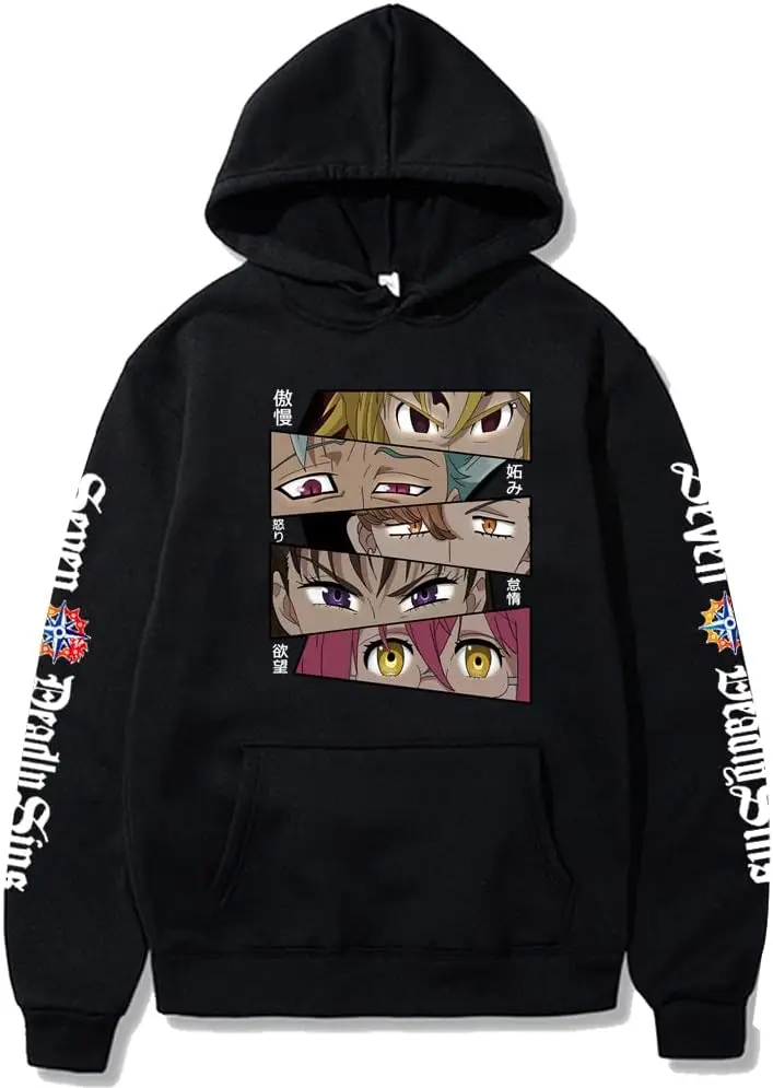 Толстовка с японским аниме «Семь смертных грехов», спортивный флисовый теплый повседневный принт с графическим принтом, элитный роскошный горячий продукт, мягкие топы унисекс
Толстовка с японским аниме «Семь смертных грехов», спортивный флисовый теплый повседневный принт с графическим принтом, элитный роскошный горячий продукт, мягкие топы унисекс