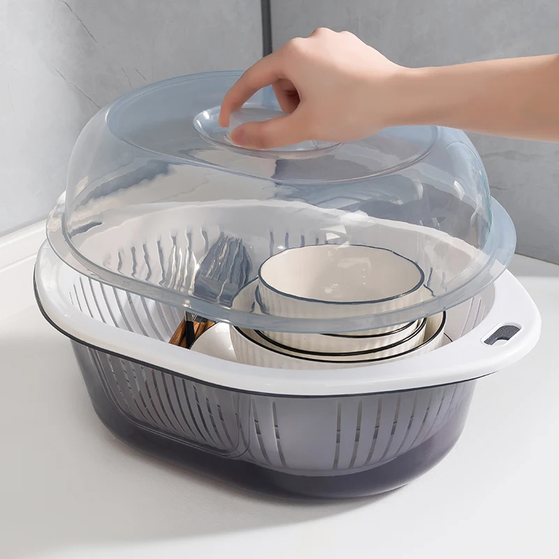 Double-Layer Plastic Kitchen Drain Basket with Cover Multi-Functional round Fruit Tray Vegetable Waing Basin Fruit Basket
Double-Layer Plastic Kitchen Drain Basket with Cover Multi-Functional round Fruit Tray Vegetable Waing Basin Fruit Basket