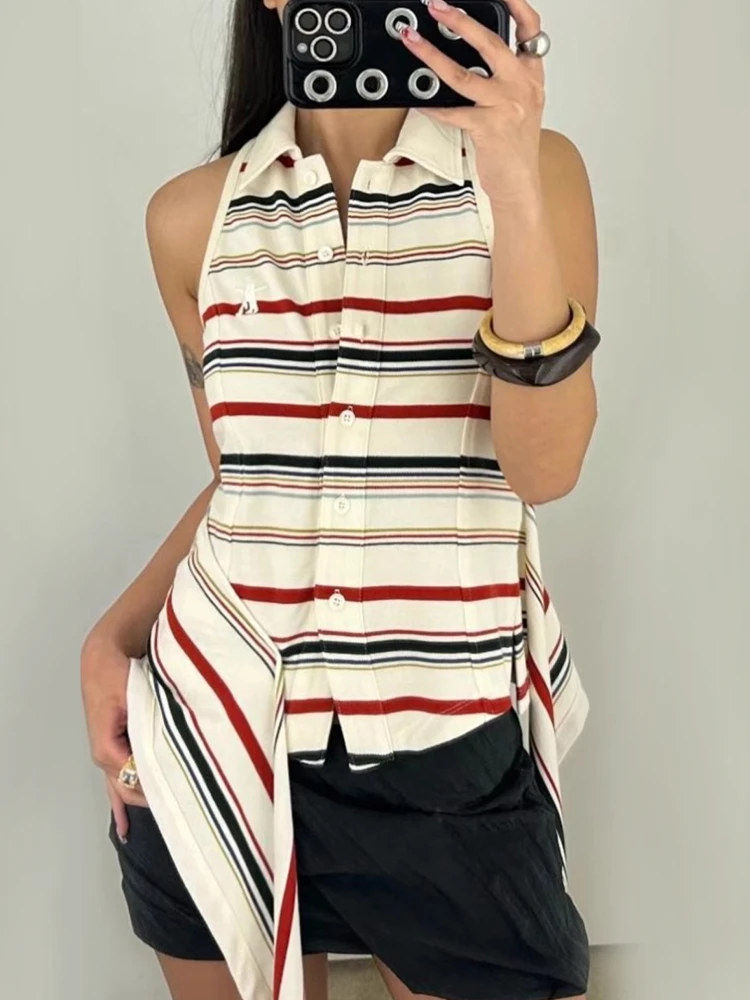 Openyy Casual Stripe Ne Svel Vest orts Set Women Summer Two-piece Cotton Button-up Faionable Leisure Outfit
Openyy Casual Stripe Ne Svel Vest orts Set Women Summer Two-piece Cotton Button-up Faionable Leisure Outfit