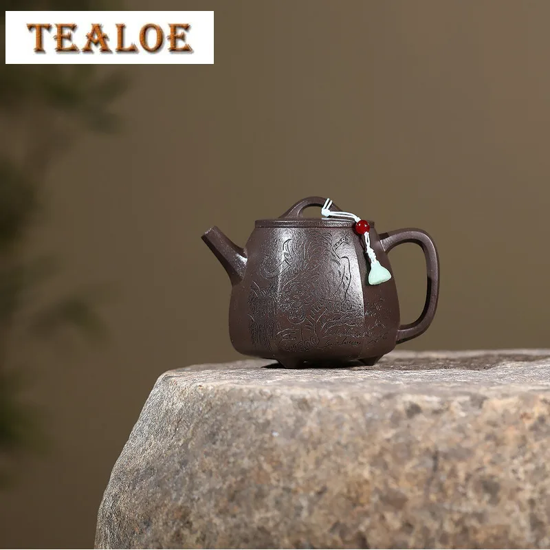 330ml Yixing Purple Clay Teapots Handmade High Stone Scoop Pot Raw Ore Purple Jade Gold Sand Kettle With Infuser Zisha Tea Set
330ml Yixing Purple Clay Teapots Handmade High Stone Scoop Pot Raw Ore Purple Jade Gold Sand Kettle With Infuser Zisha Tea Set
