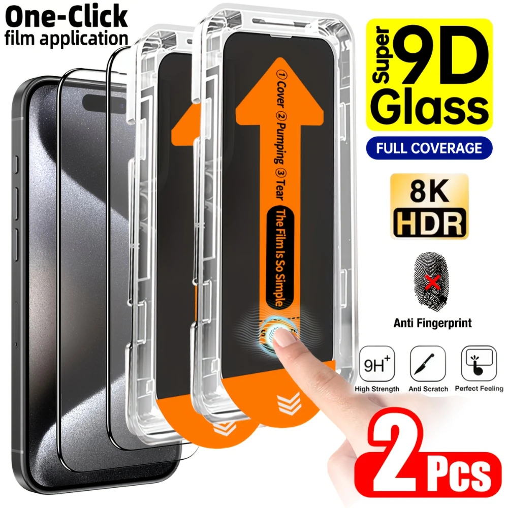2Pcs HD Clear Tempered Glass Screen Protector With Install Kit Auto-Alignment Kit For iPhone 17 16 15 14 13 12 11 Pro Max 17Air
2Pcs HD Clear Tempered Glass Screen Protector With Install Kit Auto-Alignment Kit For iPhone 17 16 15 14 13 12 11 Pro Max 17Air