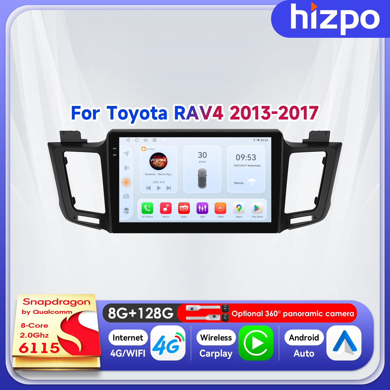 Интеллектуальная мультимедийная система Hizpo 10.1" с беспроводным CarPlay для Toyota RAV4 2013-2017, Android 14, GPS, 4G
Интеллектуальная мультимедийная система Hizpo 10.1" с беспроводным CarPlay для Toyota RAV4 2013-2017, Android 14, GPS, 4G