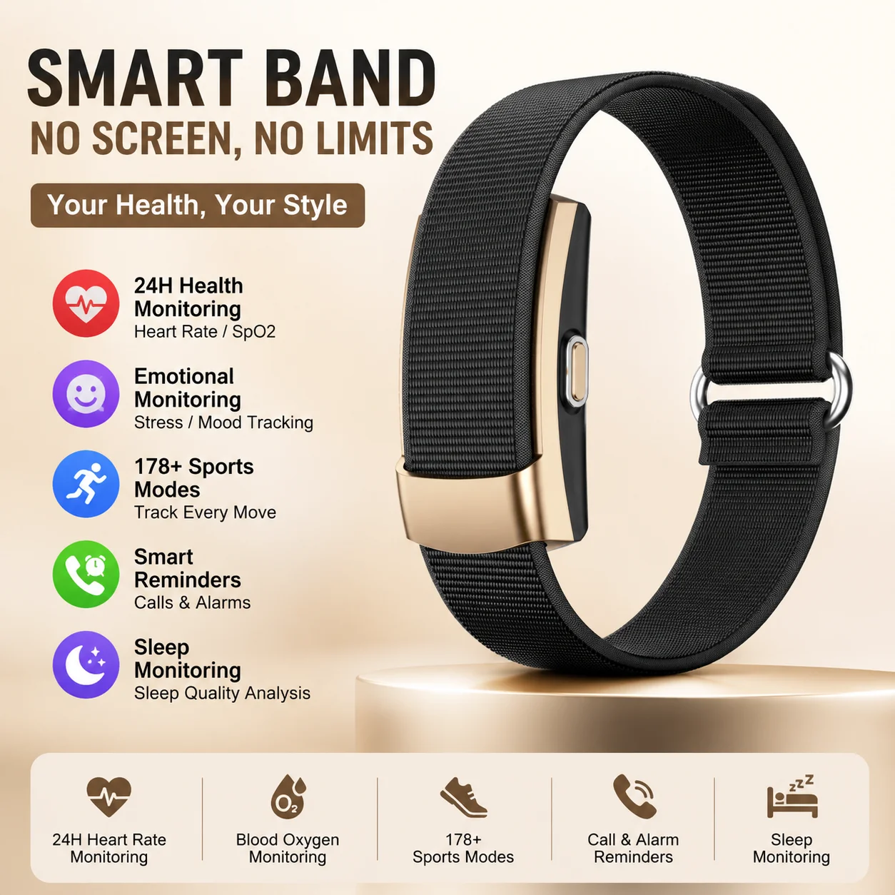 LIGE New NO Screen Smart Bracelet Built-in 24H Emotion Heart Rate Blood Oxygen Monitor 178+ Sports Fitness Waterproof Smart Band
LIGE New NO Screen Smart Bracelet Built-in 24H Emotion Heart Rate Blood Oxygen Monitor 178+ Sports Fitness Waterproof Smart Band